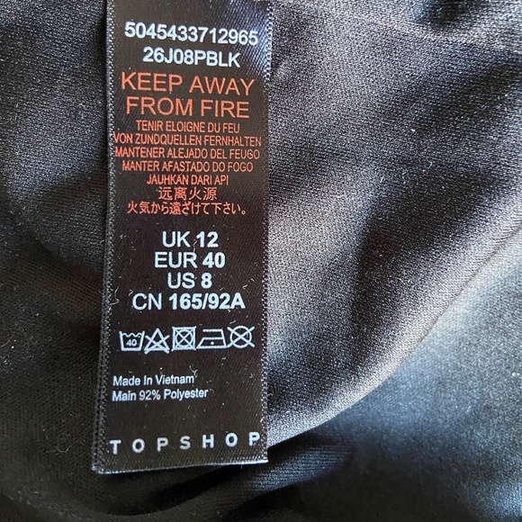 NWOT Topshop Petite Black Velvet Open-Back Dress, Petite size 8 - Picture 15 of 16